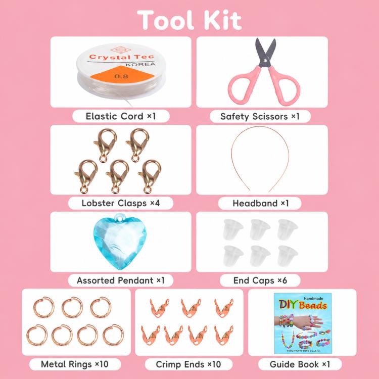 Kit per braccialetti fai da te con 24 griglie e perline, giocattolo educativo con kit di attrezzi, 24-grid (Colorful), 24-grid (Crystal Mix-and-Match), 24-grid (The Warmth of Spring), 24-grid (Cute Girl), 24-grid (Flowers Bloom)                        ...