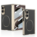 Custodia per telefono GKK con cerniera magnetica integrata, pieghevole, in ecopelle Phantom e anello magnetico., For Galaxy Z Fold8 5G
