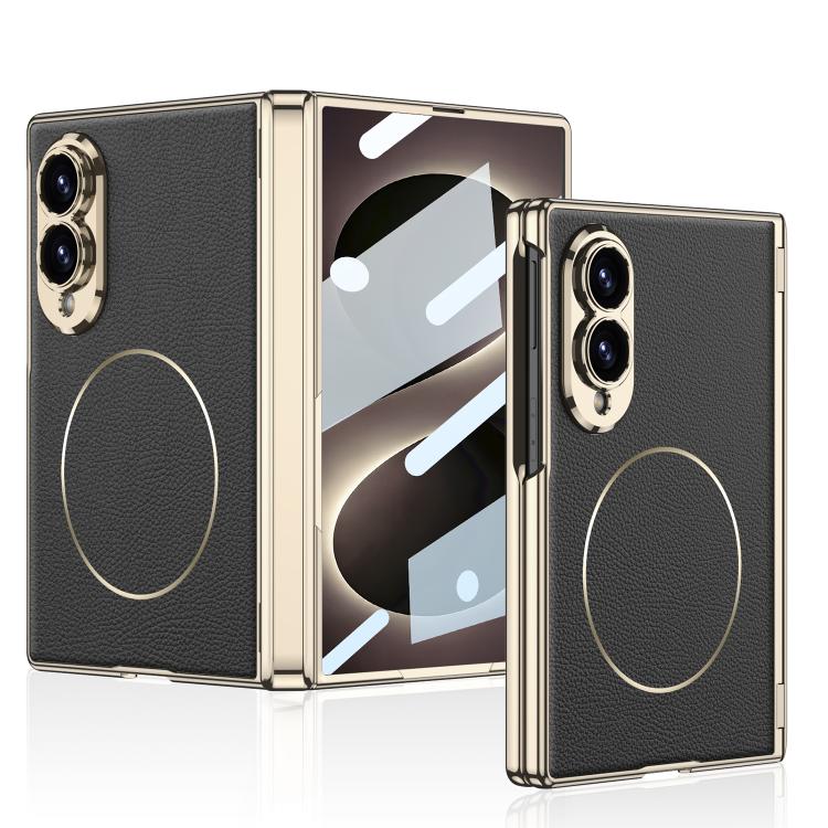 Custodia per telefono GKK con cerniera magnetica integrata, pieghevole, in ecopelle Phantom e anello magnetico., For Galaxy Z Fold8 5G