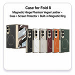 Custodia per telefono GKK con cerniera magnetica integrata, pieghevole, in ecopelle Phantom e anello magnetico., For Galaxy Z Fold8 5G