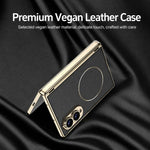 Custodia per telefono GKK con cerniera magnetica integrata, pieghevole, in ecopelle Phantom e anello magnetico., For Galaxy Z Fold8 5G