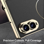 Custodia per telefono GKK con cerniera magnetica integrata, pieghevole, in ecopelle Phantom e anello magnetico., For Galaxy Z Fold8 5G