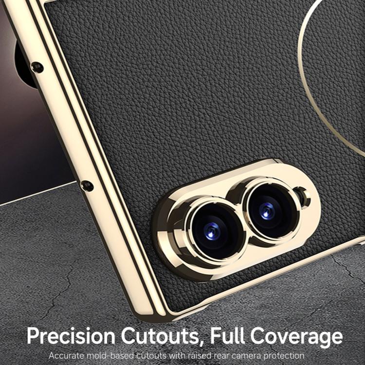 Custodia per telefono GKK con cerniera magnetica integrata, pieghevole, in ecopelle Phantom e anello magnetico., For Galaxy Z Fold8 5G