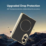 Custodia per telefono GKK con cerniera magnetica integrata, pieghevole, in ecopelle Phantom e anello magnetico., For Galaxy Z Fold8 5G