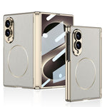 Custodia per telefono GKK con cerniera magnetica integrata, pieghevole, in ecopelle Phantom e anello magnetico., For Galaxy Z Fold8 5G