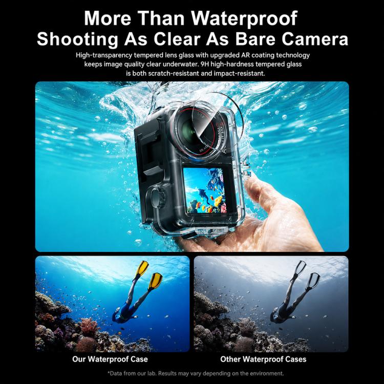 Custodia impermeabile per fotocamere subacquee fino a 60 m, For DJI Osmo Action 6, For DJI Osmo Action 5 Pro / 4 / 3