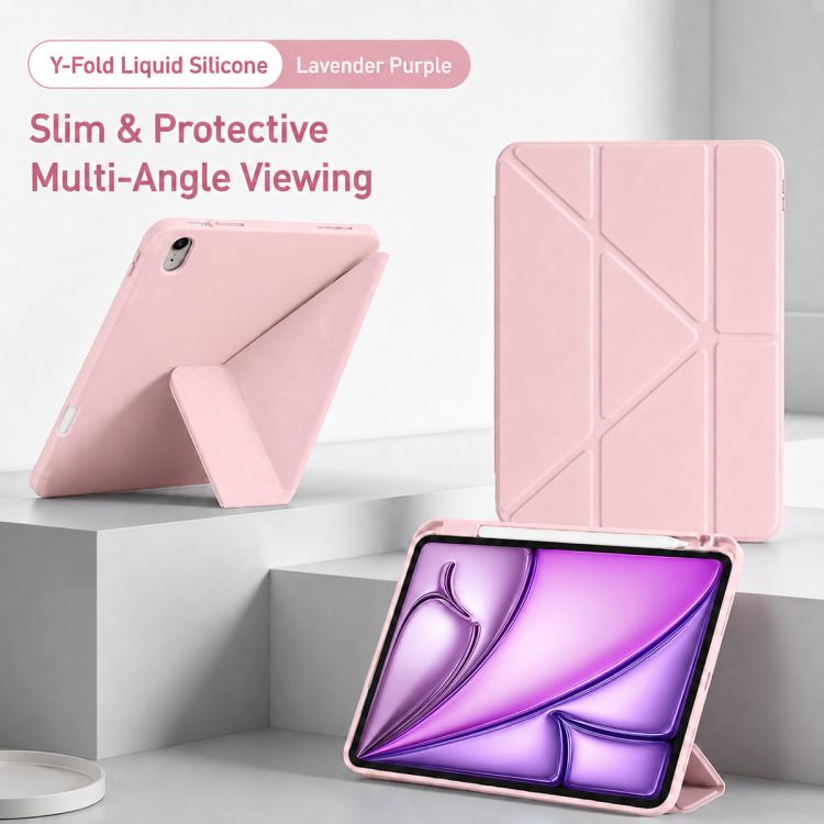 Custodia in silicone pieghevole a Y XDcase per tablet, con supporto in pelle e scomparto per penna., For iPad mini 2024 / 2021
