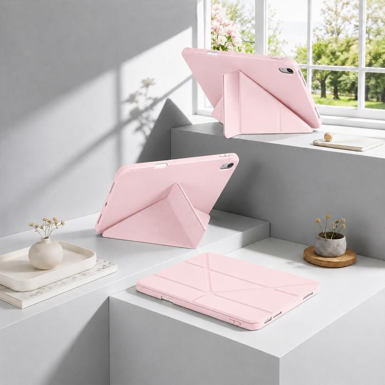 Custodia in silicone pieghevole a Y XDcase per tablet, con supporto in pelle e scomparto per penna., For iPad mini 2024 / 2021