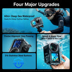 Custodia impermeabile per fotocamere subacquee fino a 60 m con barra di galleggiamento, For DJI Osmo Action 6, For DJI Osmo Action 5 Pro / 4 / 3