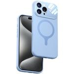 Custodia per telefono con copertura completa in silicone liquido magnetico e fotocamera integrata., For iPhone 15 Pro Max, For iPhone 15 Pro, For iPhone 15