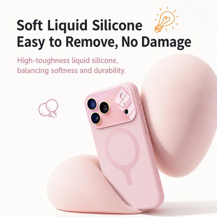 Custodia per telefono con copertura completa in silicone liquido magnetico e fotocamera integrata., For iPhone 17 Pro Max, For iPhone 17 Pro, For iPhone 17
