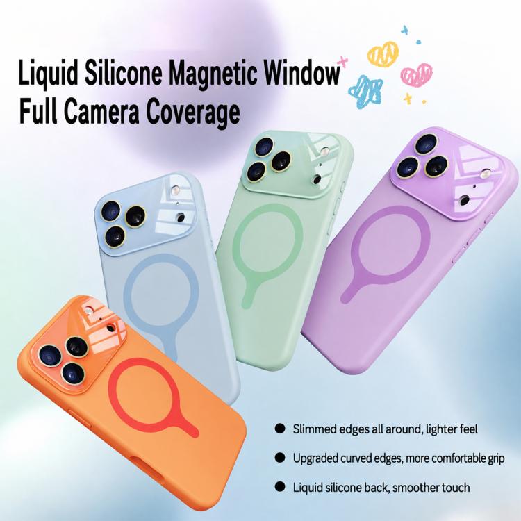 Custodia per telefono con copertura completa in silicone liquido magnetico e fotocamera integrata., For iPhone 16 Pro Max, For iPhone 16 Pro, For iPhone 16
