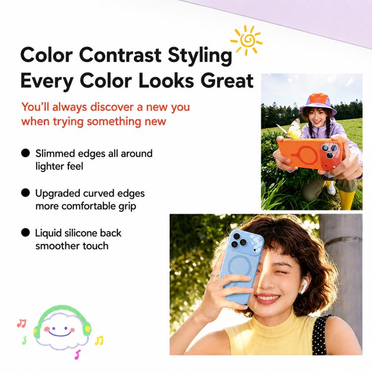 Custodia per telefono con copertura completa in silicone liquido magnetico e fotocamera integrata., For iPhone 17 Pro Max, For iPhone 17 Pro, For iPhone 17