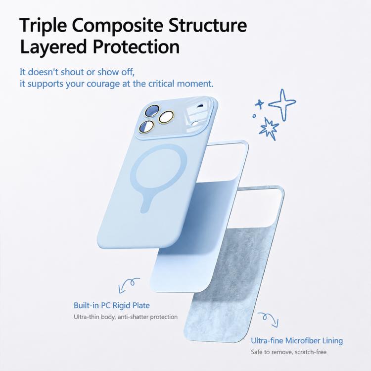 Custodia per telefono con copertura completa in silicone liquido magnetico e fotocamera integrata., For iPhone 16 Pro Max, For iPhone 16 Pro, For iPhone 16