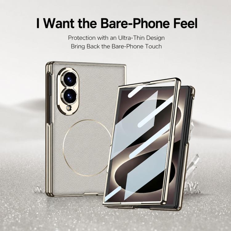 Custodia per telefono GKK con anello magnetico in nichel e pelle galvanizzata integrata., For Galaxy Z Fold8 5G