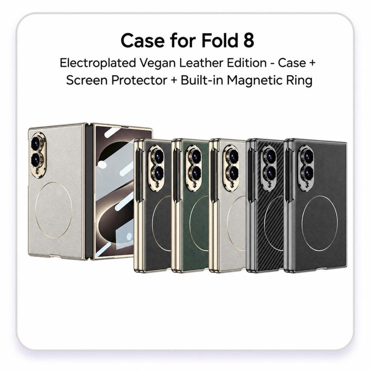 Custodia per telefono GKK con anello magnetico in nichel e pelle galvanizzata integrata., For Galaxy Z Fold8 5G