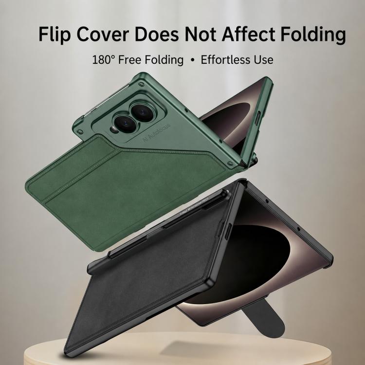 Custodia in pelle GKK Integrated Armor con scomparto per penna (stilo non incluso)., For Galaxy Z Fold8 5G