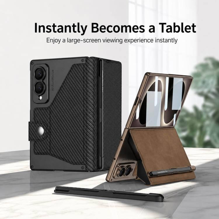 Custodia in pelle GKK Integrated Armor con scomparto per penna (stilo non incluso)., For Galaxy Z Fold8 5G