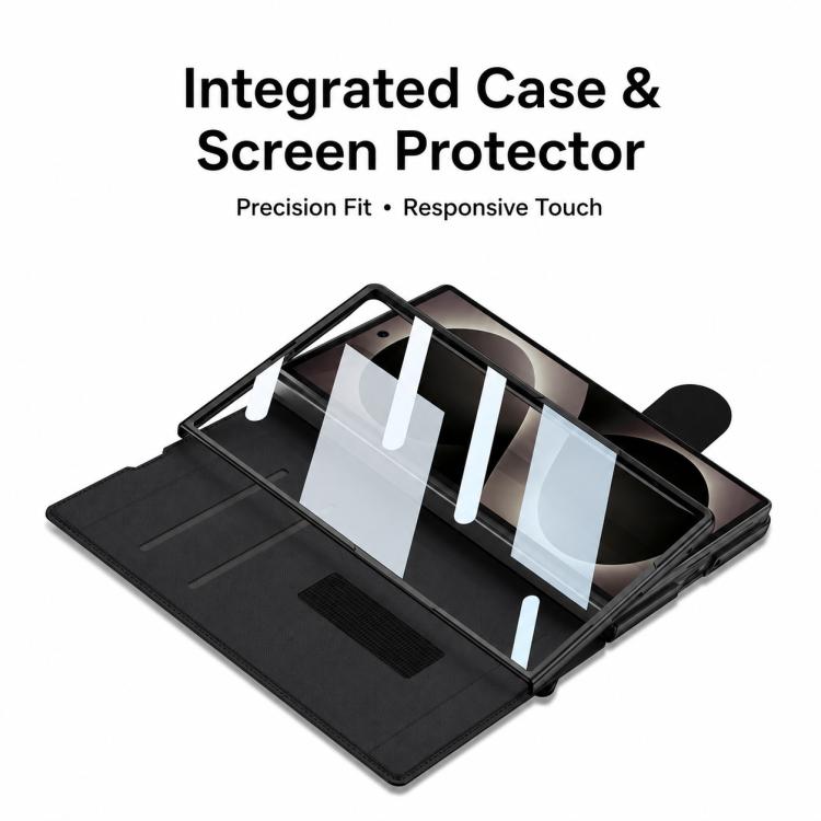 Custodia in pelle GKK Integrated Armor con scomparto per penna (stilo non incluso)., For Galaxy Z Fold8 5G