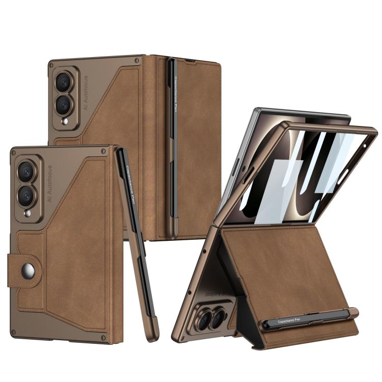Custodia in pelle GKK Integrated Armor con scomparto per penna (stilo non incluso)., For Galaxy Z Fold8 5G