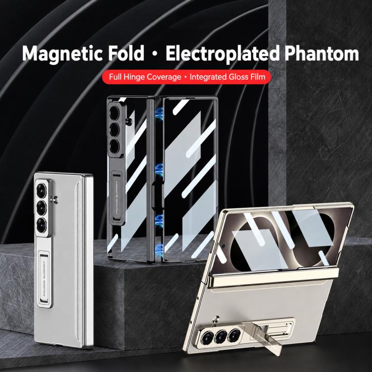Custodia per telefono GKK con cerniera Phantom magnetica integrata e supporto, For Galaxy Z Fold8 Ultra 5G
