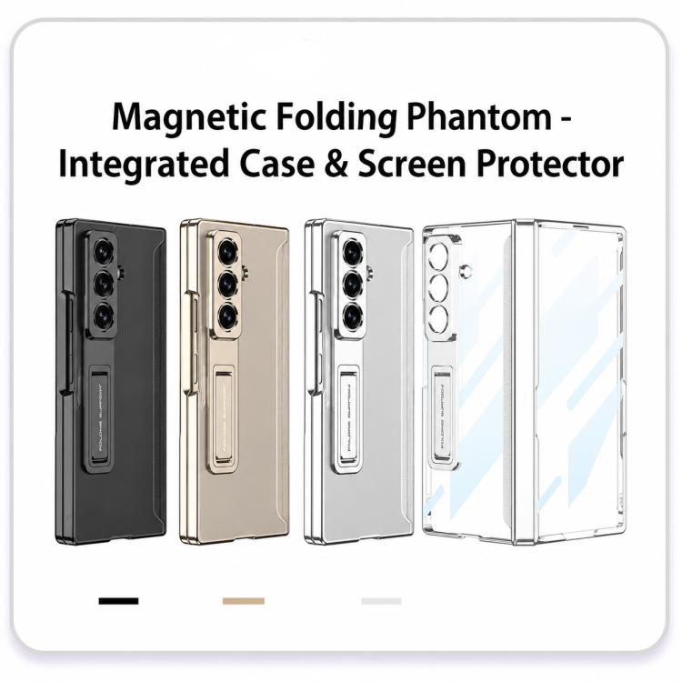 Custodia per telefono GKK con cerniera Phantom magnetica integrata e supporto, For Galaxy Z Fold8 Ultra 5G
