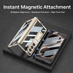 Custodia per telefono GKK con cerniera Phantom magnetica integrata e supporto, For Galaxy Z Fold8 Ultra 5G