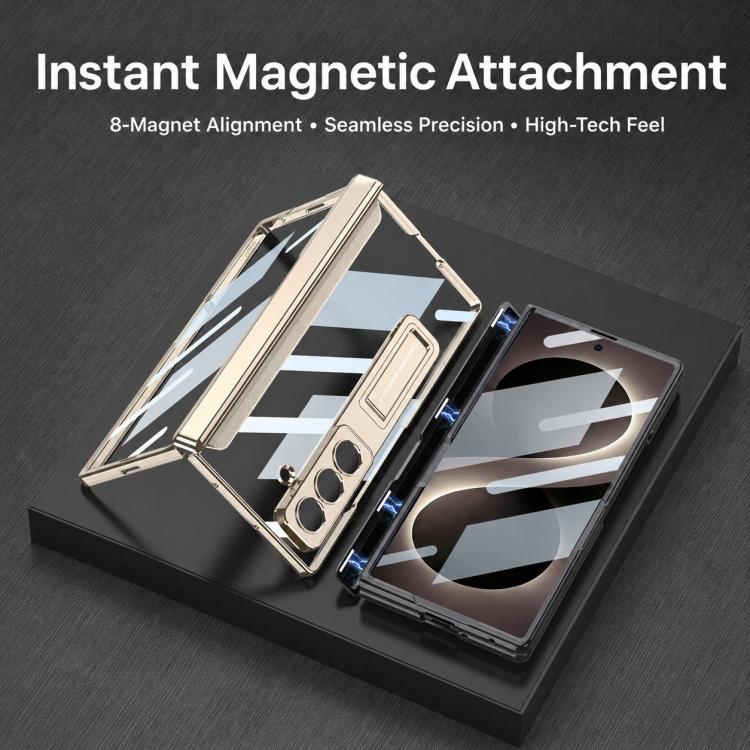 Custodia per telefono GKK con cerniera Phantom magnetica integrata e supporto, For Galaxy Z Fold8 Ultra 5G