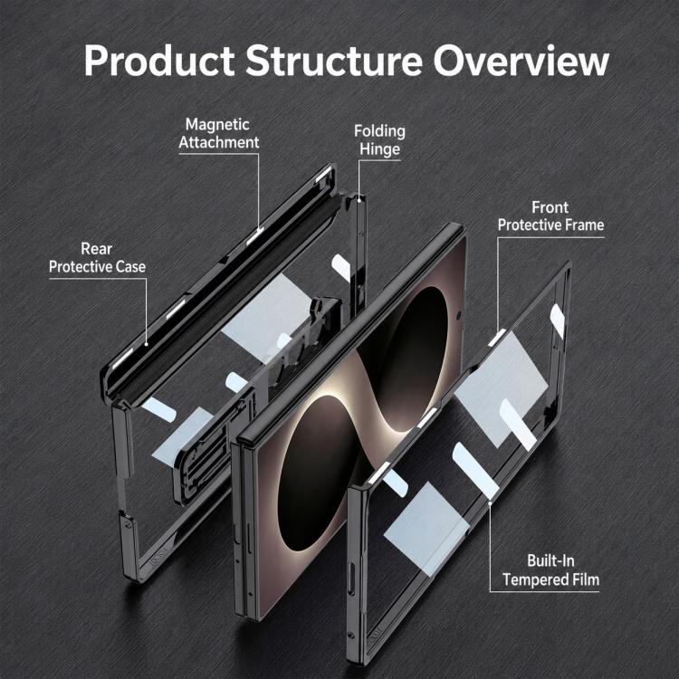 Custodia per telefono GKK con cerniera Phantom magnetica integrata e supporto, For Galaxy Z Fold8 Ultra 5G