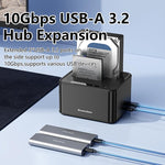 Docking station Blueendless HD07S con doppio alloggiamento per hard disk SAS/SATA da 2,5/3,5 pollici., EU Plug, UK Plug, US Plug