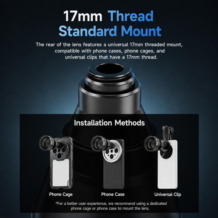 Teleobiettivo NEEWER 3X per smartphone, without Macro Lens, with Macro Lens, Universal Clip For 17mm Threaded Lens, LS-89 Upgraded Version