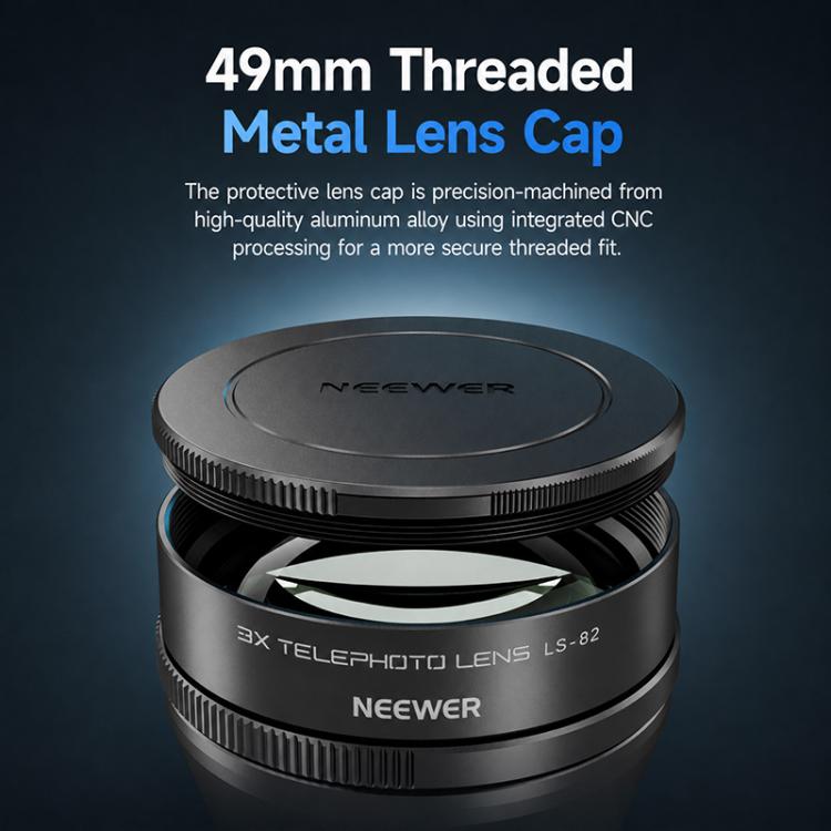 Teleobiettivo NEEWER 3X per smartphone, without Macro Lens, with Macro Lens, Universal Clip For 17mm Threaded Lens, LS-89 Upgraded Version