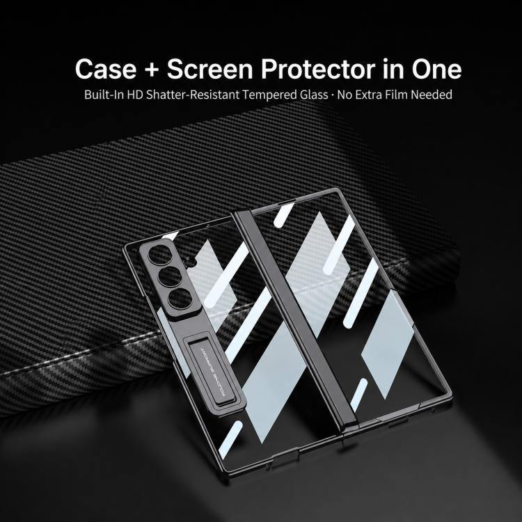 Custodia per telefono pieghevole GKK con cerniera Phantom magnetica integrata e supporto, For Galaxy Z Fold8 Ultra 5G