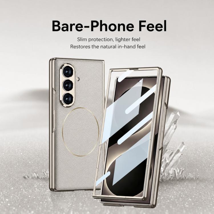 Custodia per telefono GKK con anello magnetico in nichel e pelle galvanizzata integrata., For Galaxy Z Fold8 Ultra 5G