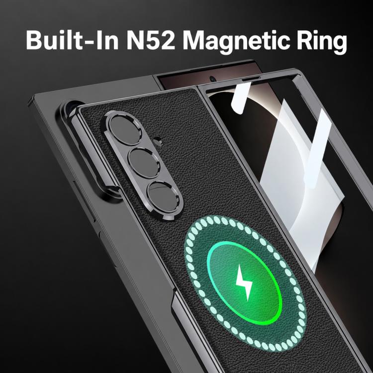 Custodia per telefono GKK con anello magnetico in nichel e pelle galvanizzata integrata., For Galaxy Z Fold8 Ultra 5G