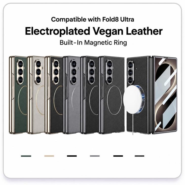 Custodia per telefono GKK con anello magnetico in nichel e pelle galvanizzata integrata., For Galaxy Z Fold8 Ultra 5G