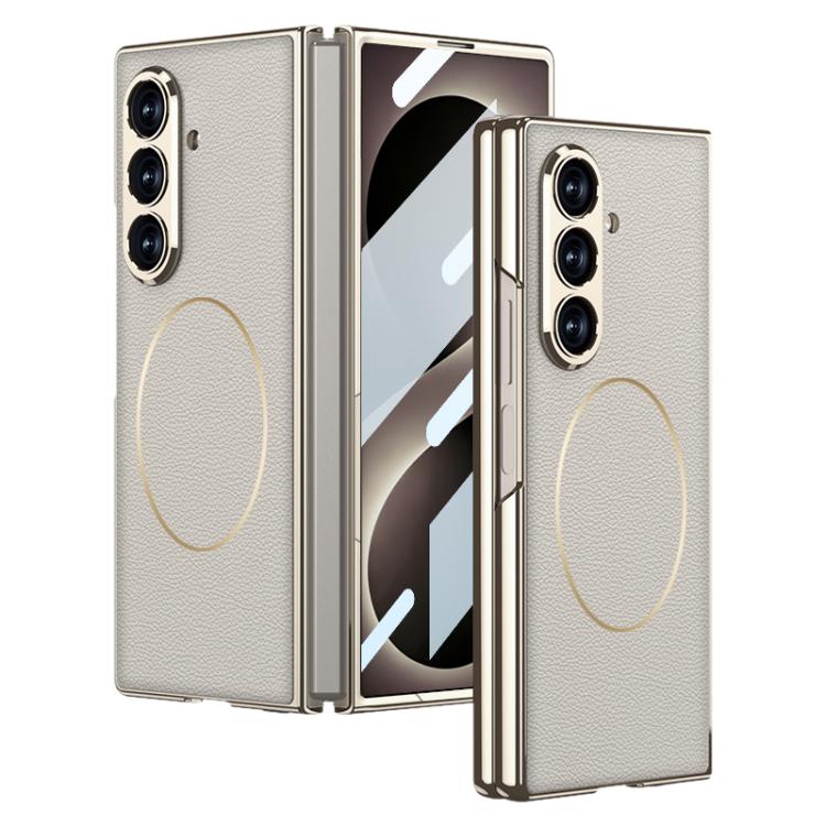 Custodia per telefono GKK con anello magnetico in nichel e pelle galvanizzata integrata., For Galaxy Z Fold8 Ultra 5G
