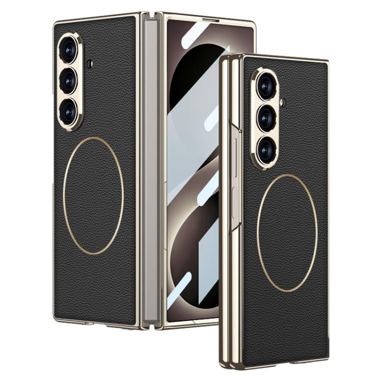 Custodia per telefono GKK con anello magnetico in nichel e pelle galvanizzata integrata., For Galaxy Z Fold8 Ultra 5G