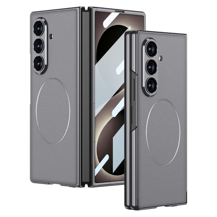 Custodia per telefono GKK con anello magnetico in nichel e pelle galvanizzata integrata., For Galaxy Z Fold8 Ultra 5G