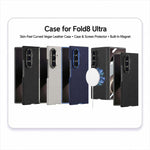 Custodia per telefono GKK Integrated Skin Fee in pelle vegana curva con magnete integrato., For Galaxy Z Fold8 Ultra 5G