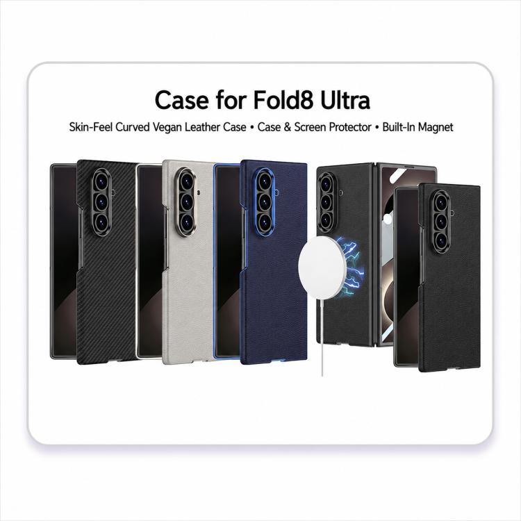Custodia per telefono GKK Integrated Skin Fee in pelle vegana curva con magnete integrato., For Galaxy Z Fold8 Ultra 5G