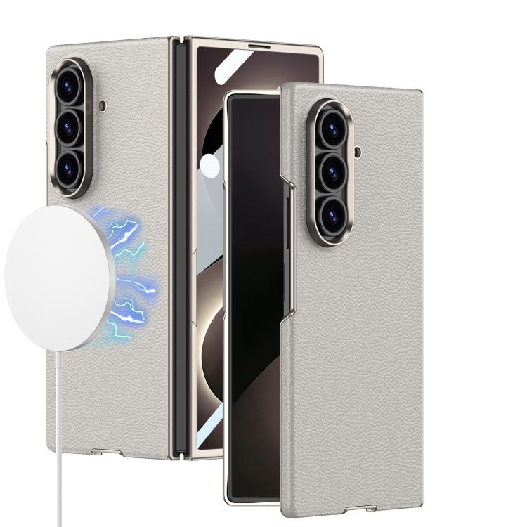 Custodia per telefono GKK Integrated Skin Fee in pelle vegana curva con magnete integrato., For Galaxy Z Fold8 Ultra 5G