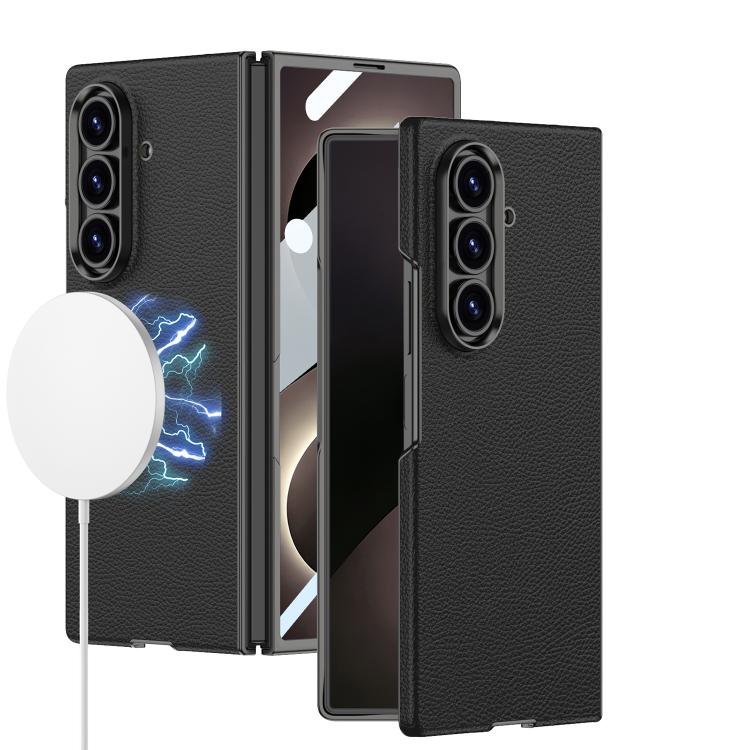 Custodia per telefono GKK Integrated Skin Fee in pelle vegana curva con magnete integrato., For Galaxy Z Fold8 Ultra 5G