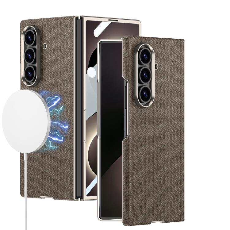 Custodia magnetica GKK in nylon con finitura in similpelle curva e texture "skin feel" integrata., For Galaxy Z Fold8 Ultra 5G
