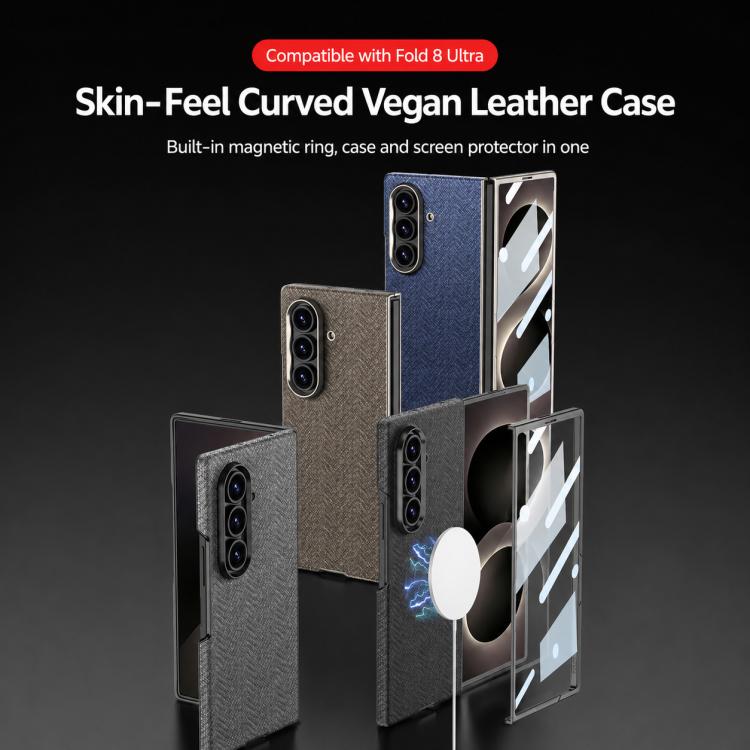Custodia magnetica GKK in nylon con finitura in similpelle curva e texture "skin feel" integrata., For Galaxy Z Fold8 Ultra 5G