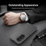 Custodia magnetica GKK in nylon con finitura in similpelle curva e texture "skin feel" integrata., For Galaxy Z Fold8 Ultra 5G