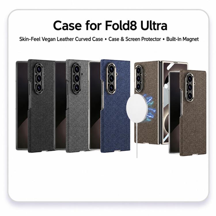 Custodia magnetica GKK in nylon con finitura in similpelle curva e texture "skin feel" integrata., For Galaxy Z Fold8 Ultra 5G