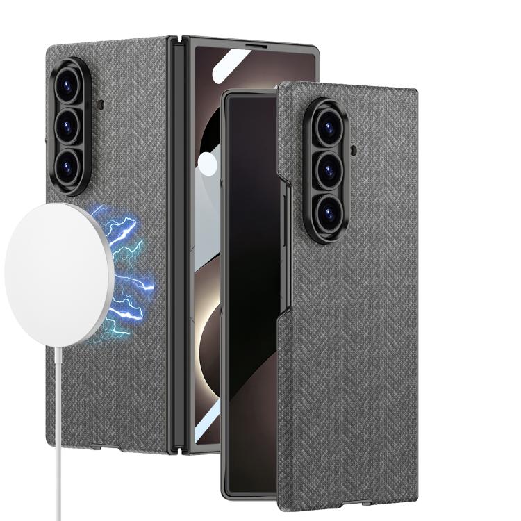 Custodia magnetica GKK in nylon con finitura in similpelle curva e texture "skin feel" integrata., For Galaxy Z Fold8 Ultra 5G
