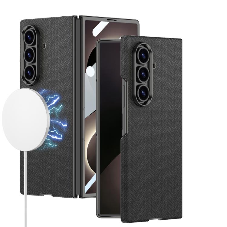 Custodia magnetica GKK in nylon con finitura in similpelle curva e texture "skin feel" integrata., For Galaxy Z Fold8 Ultra 5G
