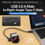 Cavo dati da USB 3.0 maschio a USB-C / Type-C 3.1 con blocco a vite, 0.3m, 0.5m, 1m, 2m